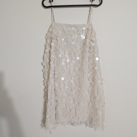 H&M Flower Shaped Sequin Embellished Slip Dress - Picture 1 of 4